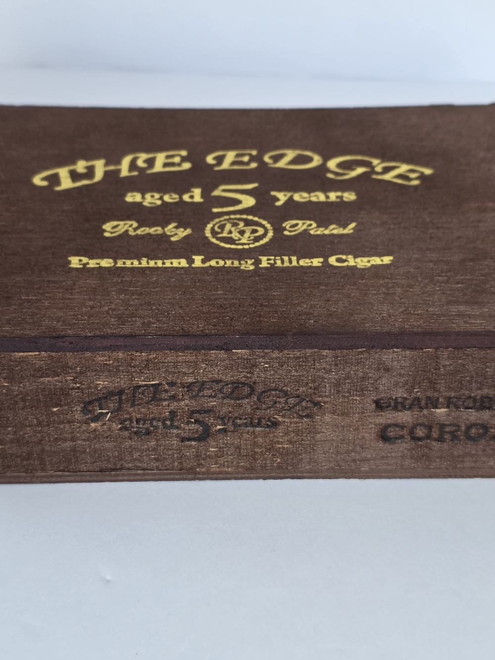 Rocky Patel The Edge Aged 5 Years Premium Long Filler Cigar Box Brown with Gold
